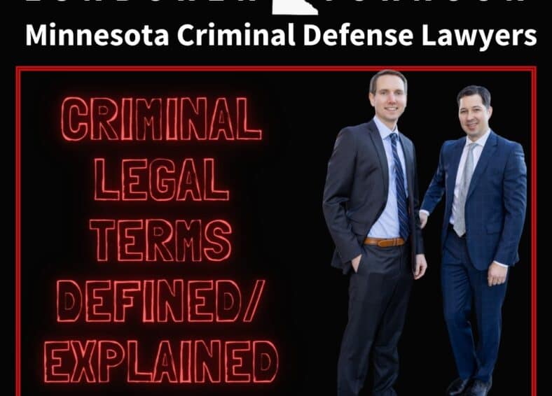 Title page for blog Criminal Legal Terms Defined/Explained with picture of two criminal defense lawyers