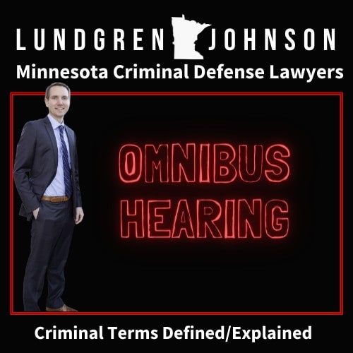 Criminal Defense Lawyer David Lundgren standing next to the term "omnibus hearing."