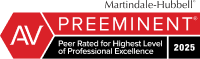 AV Preeminent Rated by Martindale Hubbell - Peer Rated for Highest Level of Professional Excellence